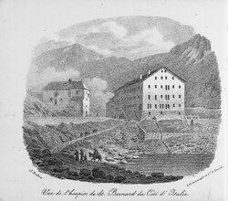 Albergue en el puerto alpino del Gran San Bernardo