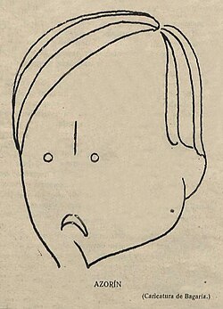 Caricatura de Azorín por Bagaría