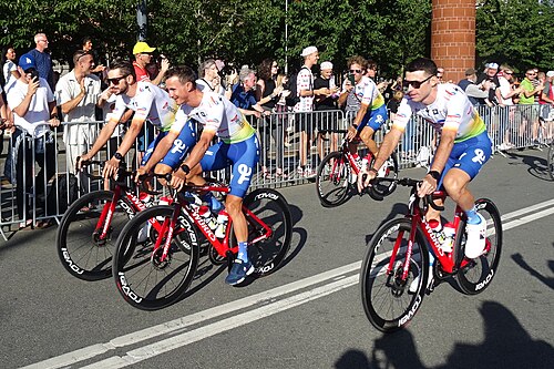 Fotografía del Team TotalEnergies participando en el Tour de Francia