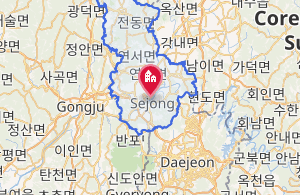 Mapa territorial de la región de Sejong