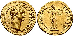 Áureo romano con Minerva