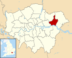 Ubicación de Barking y Dagenham en el Gran Londres