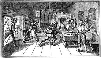 Representación del asesinato de Albrecht von Wallenstein