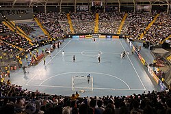 Partido de Fútbol sala en el Domo Polideportivo de Ciudad de Guatemala