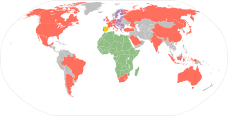 Representación gráfica de los países miembros e invitados del G-20