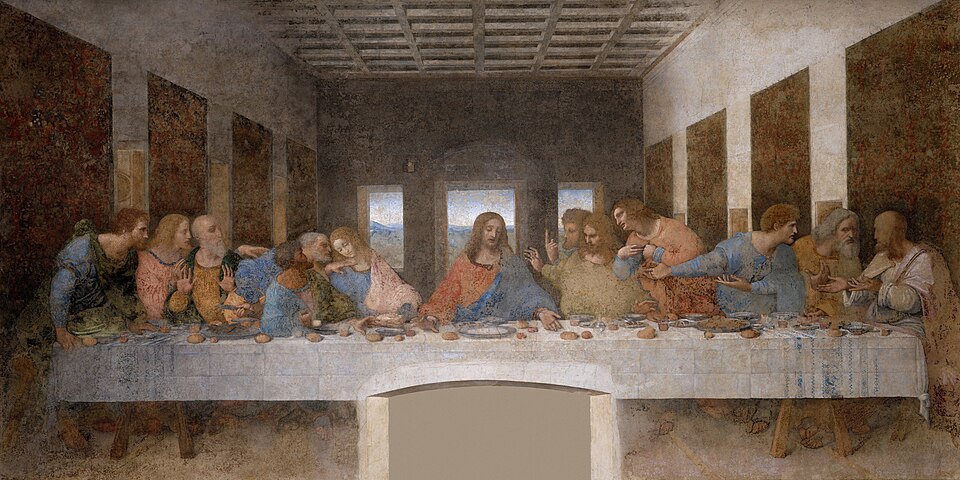La Última Cena, mural ejecutado en el convento de Santa Maria delle Grazie, Milán.