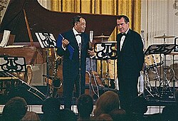 Duke Ellington recibiendo la Medalla Presidencial de la Libertad en 1969