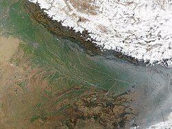 Mapa detallado del norte, centro y este de la India junto a Bután.