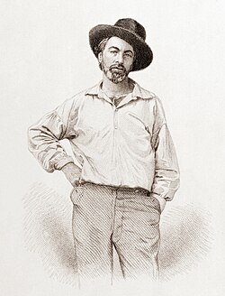 Frontispicio de Hojas de hierba de 1854