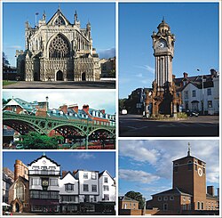 Vista general panorámica de Exeter