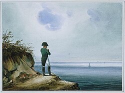 Napoléon I en la Isla Santa Elena, por el pintor franco-alemán Franz Josef Sandmann.