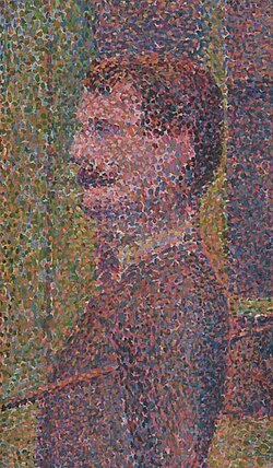 Detalle de la obra La Parade de Georges Pierre Seurat
