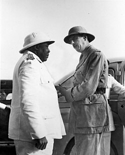 Félix Éboué recibiendo a Charles de Gaulle en África Ecuatorial Francesa