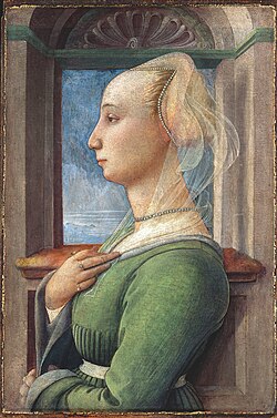 Retrato femenino atribuido a Filippo Lippi pintado entre 1440 y 1442