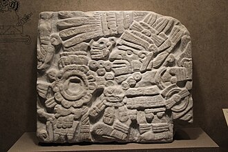 Piedra tallada mixteca en el Museo Nacional de Antropología de México