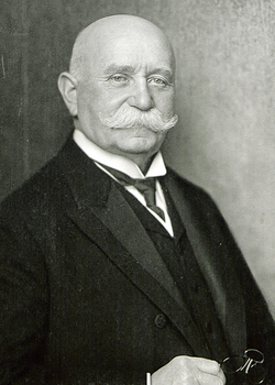 Retrato de Ferdinand von Zeppelin con uniforme militar