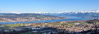 Vista general del Lago de Zúrich