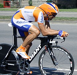 Juan Antonio Flecha en una contrarreloj del Eneco Tour 2009
