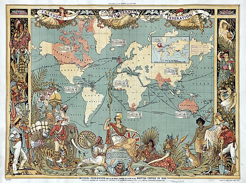 Mapa del Imperio británico en 1886