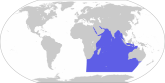 Mapa detallado de la cuenca del Océano Índico