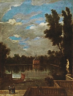 Juan Bautista Martínez del Mazo, Un estanque en el Buen Retiro, 1637