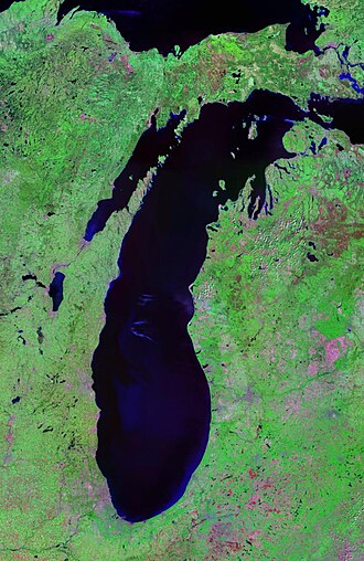 Vista satelital del Lago Míchigan