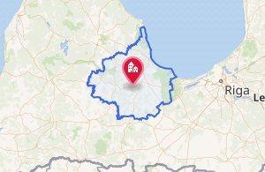 Mapa de localización del municipio de Tukums en Letonia