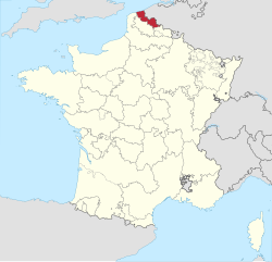 Mapa del Flandes francés en 1789