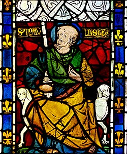 Vitral de San Pablo en la catedral de Ruan