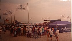 Partido del circuito español de vóley playa en Alicante en 1992