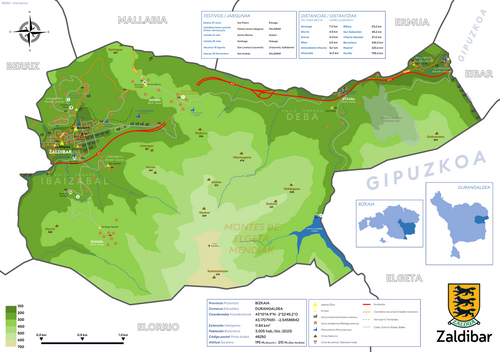 Mapa del término municipal de Zaldibar