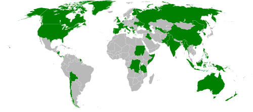 Mapa que ilustra países con al menos un área autónoma