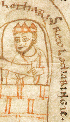 Retrato o representación artística de Lotario II