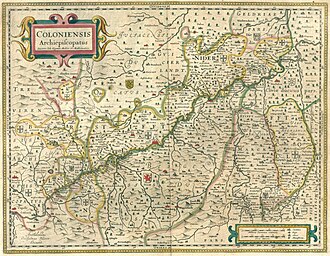 Mapa del Arzobispado de Colonia por Joan Blaeu