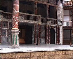 Interior del escenario del Globe Theatre