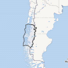Mapa de ubicación de la región de Aysén en Chile