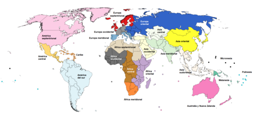 Geoesquema de la ONU creado por la División de Estadísticas de las Naciones Unidas.