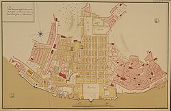 Plano de reconstrucción de Lisboa tras el terremoto de 1755