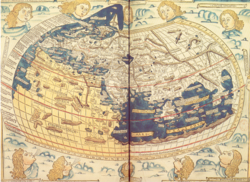 Mapa histórico reconstruido en 1482 a partir de la Geografía de Ptolomeo