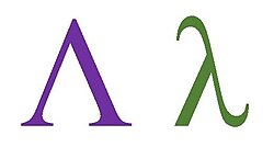 Letra lambda utilizada para representar el laicismo