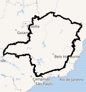 Mapa del estado de Minas Gerais
