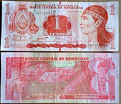 Billetes de distintas denominaciones del lempira