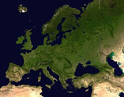 Mapa político de Europa correspondiente al área de influencia de la UEFA
