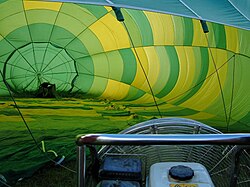 Maniobras de llenado inicial en un globo aerostático.