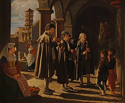 Los piferaros tocando una oración a la Virgen