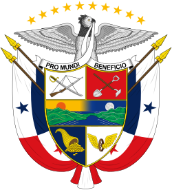 Escudo de armas de Panamá que incluye la representación del águila arpía