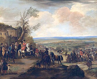 Óleo histórico que representa la Batalla de Oudenarde con el duque de Marlborough