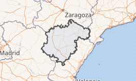 Mapa político y geográfico de la provincia de Teruel