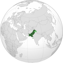 Ilustración geográfica y textual sobre Pakistán y su nombre acrónimo
