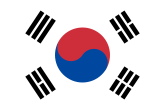 Ilustración de la bandera nacional de Corea del Sur